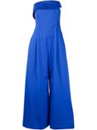 Monse Strapless Jumpsuit, Women's, Size: 6, Blue, Silk