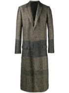 Haider Ackermann Jacquard Long Coat, Men's, Size: 48, Black, Cotton/acrylic/nylon/virgin Wool