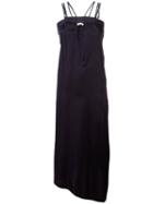 Dondup - Long Cut-out Dress - Women - Cupro - 38, Women's, Blue, Cupro