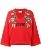 Gucci Loved Bird Embroidered Top