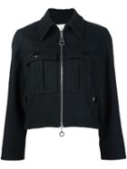 Edun Felt Cropped Jacket, Women's, Size: Medium, Black, Nylon/viscose/cashmere/wool