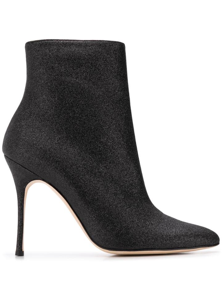 Manolo Blahnik Insopo Booties - Black