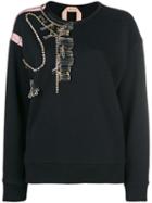 Nº21 Pin-embellished Cotton Jersey Sweatshirt - Black