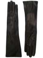 Maison Margiela Classic Long Gloves, Women's, Size: Medium, Black, Calf Leather