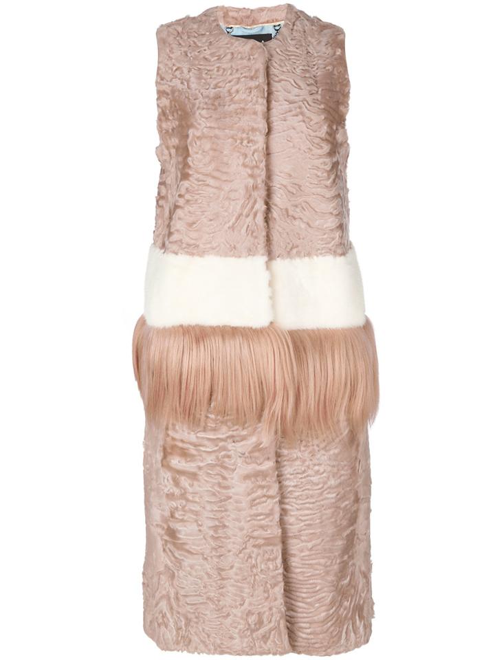 Cara Mila Dixie Mixed Fur Gilet - Pink & Purple