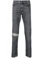 Paura Distressed Slim-fit Jeans - Grey