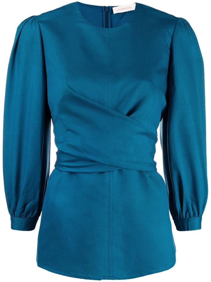Zimmermann Tie-waist Blouse - Blue