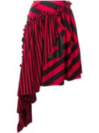 Y-3 Asymmetric Ruffled Striped Skirt, Women's, Size: Xs, Red, Cotton