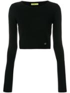 Versace Jeans Fitted Cropped Jumper - Black