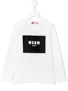 Msgm Kids Logo Print T-shirt, Girl's, Size: 6 Yrs, White
