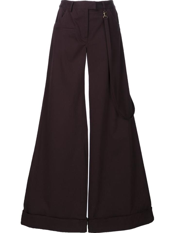 Rosie Assoulin Flared Palazzo Pants, Women's, Size: 2, Black, Cotton/cork/spandex/elastane