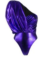 Attico One-shoulder Bodysuit - Purple