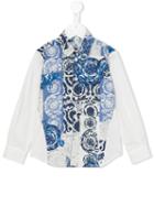 Young Versace Floral Baroque Shirt, Toddler Boy's, Size: 4 Yrs, White