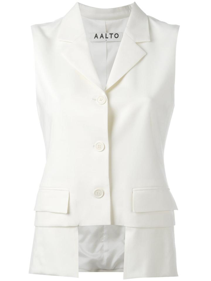Aalto Cropped Waistcoat, Women's, Size: 36, White, Spandex/elastane/virgin Wool/viscose