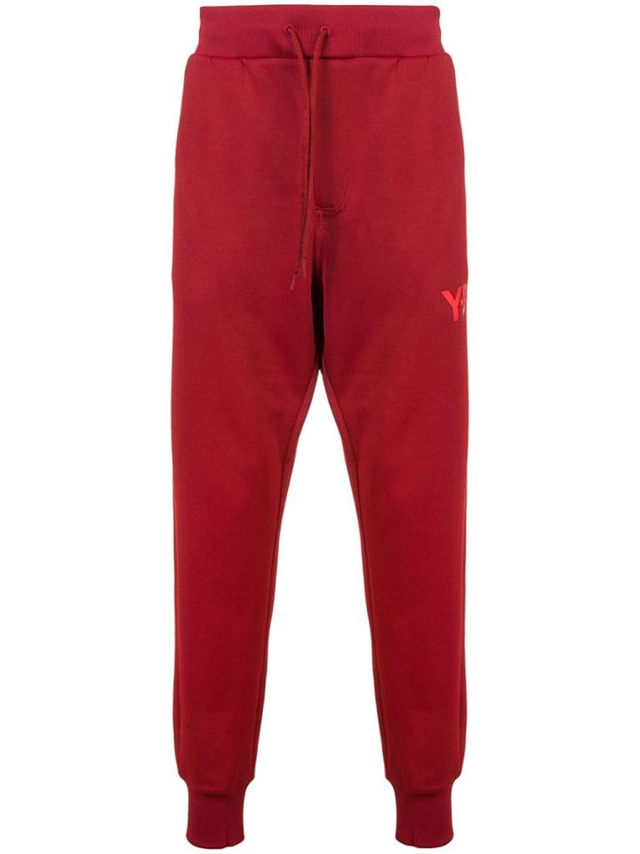 Y-3 Cuffed Logo Joggers - Red