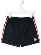 Moncler Kids Side Stripe Swim Shorts, Boy's, Size: 8 Yrs, Blue
