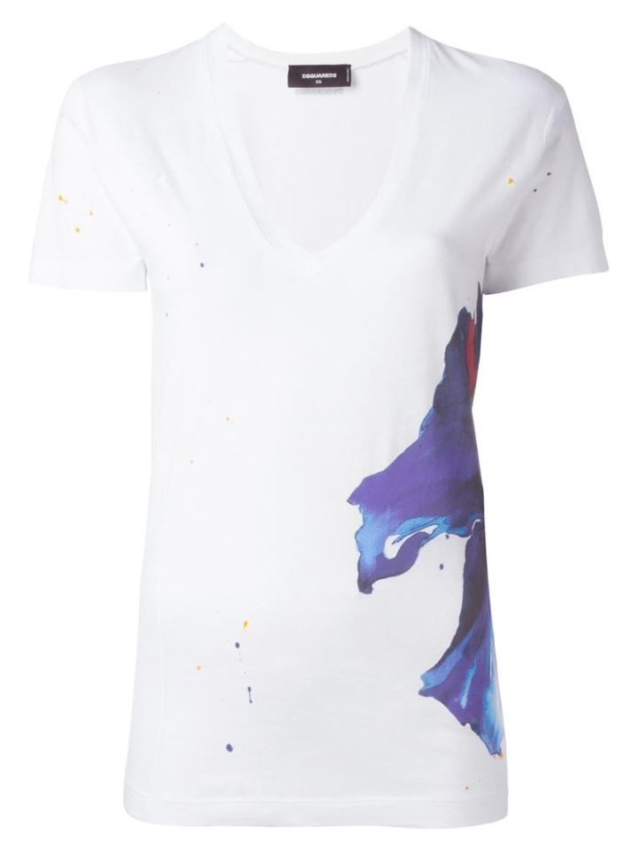 Dsquared2 'long Cool Twisted' T-shirt, Women's, Size: Xxs, White, Cotton/linen/flax