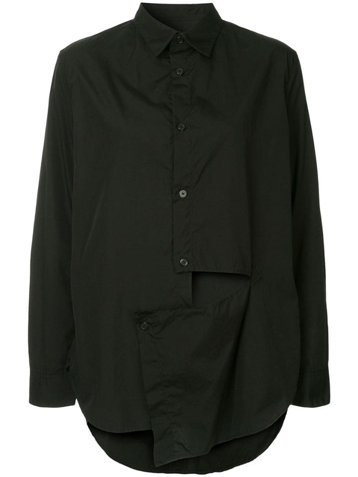 Y's Cut-out Asymmetric Shirt - Black