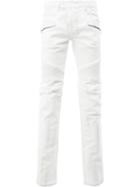 Balmain Biker Jeans, Men's, Size: 29, White, Cotton/polyurethane