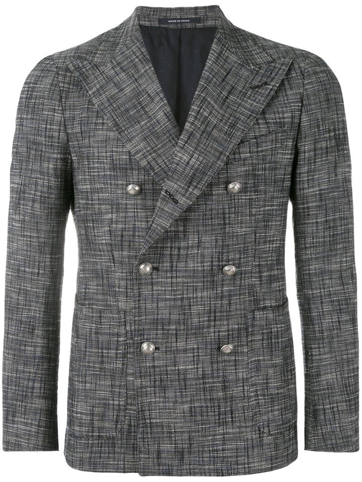 Tagliatore - Double Breasted Blazer - Men - Cotton/polyamide/spandex/elastane/cupro - 52, Blue, Cotton/polyamide/spandex/elastane/cupro