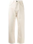 Semicouture Rhinestone-trim Jeans - Neutrals