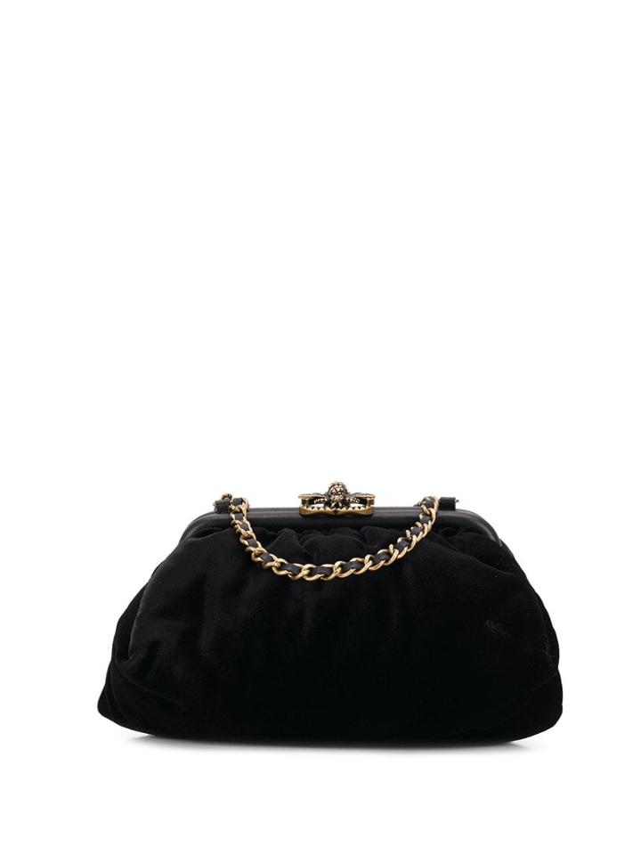 Chanel Vintage Bumblebee Clasp Tote Bag - Black