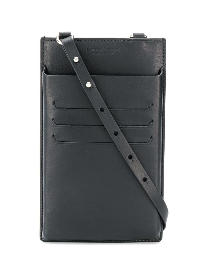 Bottega Veneta Shoulder Strap Woven Cardholder - Black