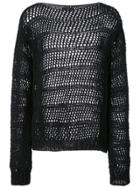 Voz Mesh Stitch Pullover - Black