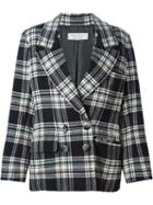 Yves Saint Laurent Vintage Check Print Oversize Blazer, Women's, Size: 42, Black