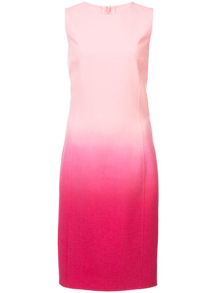 Oscar De La Renta Ombré Midi Sheath Dress - Pink & Purple