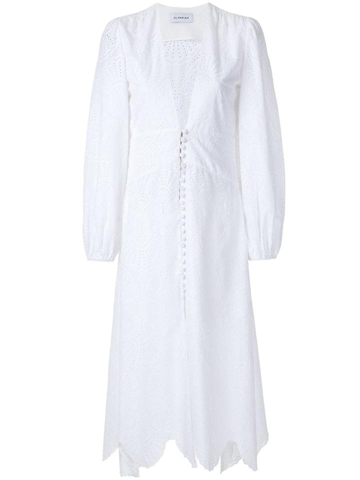 Olympiah Nielle Plunge Neck Dress - White