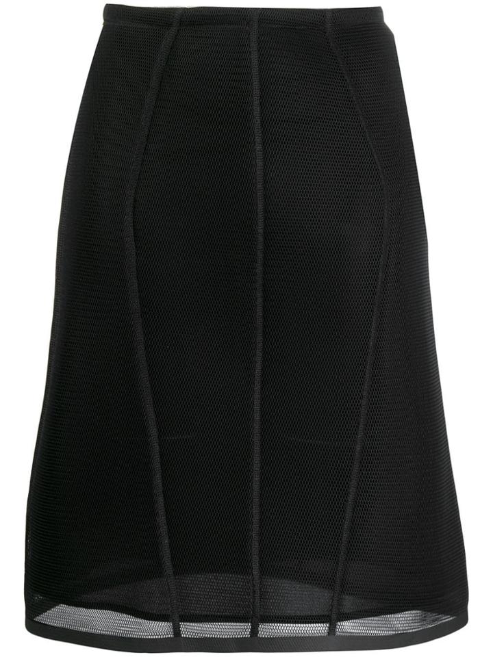 Fendi Micromesh Midi Skirt - Black