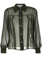 Tu Es Mon Trésor Polka Dot Blouse - Black