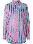 Hache - Striped Shirt - Women - Silk/cotton/linen/flax/viscose - 44, Blue, Silk/cotton/linen/flax/viscose