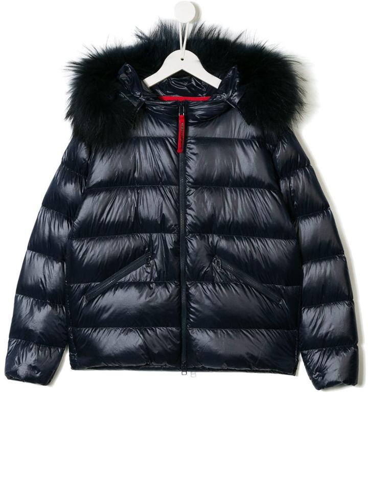 Freedomday Junior Teen Hooded Puffer Jacket - Blue