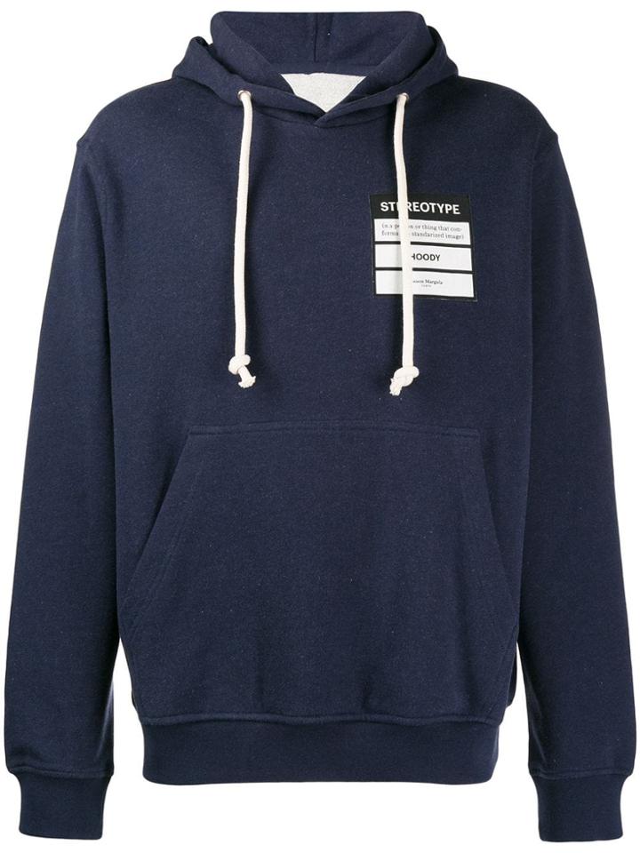 Maison Margiela Logo Hoodie - Blue