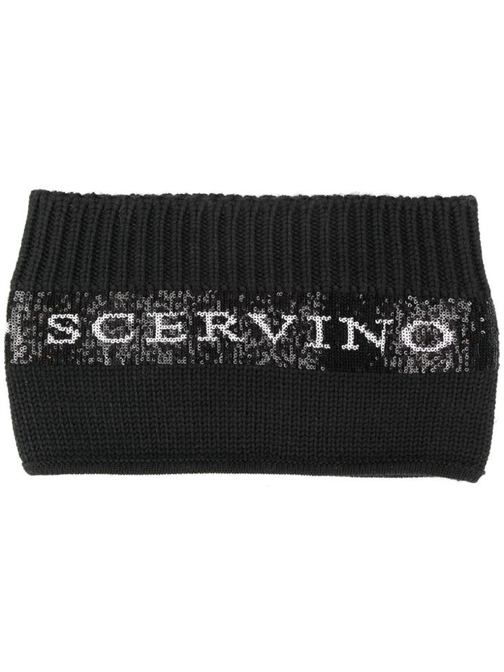 Ermanno Scervino Sequin Embroidered Cowl - Black