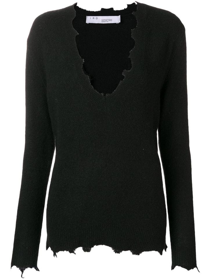 Iro Unfinished Edges Sweater - Black