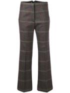 Golden Goose Flared Cropped Check Trousers - Blue