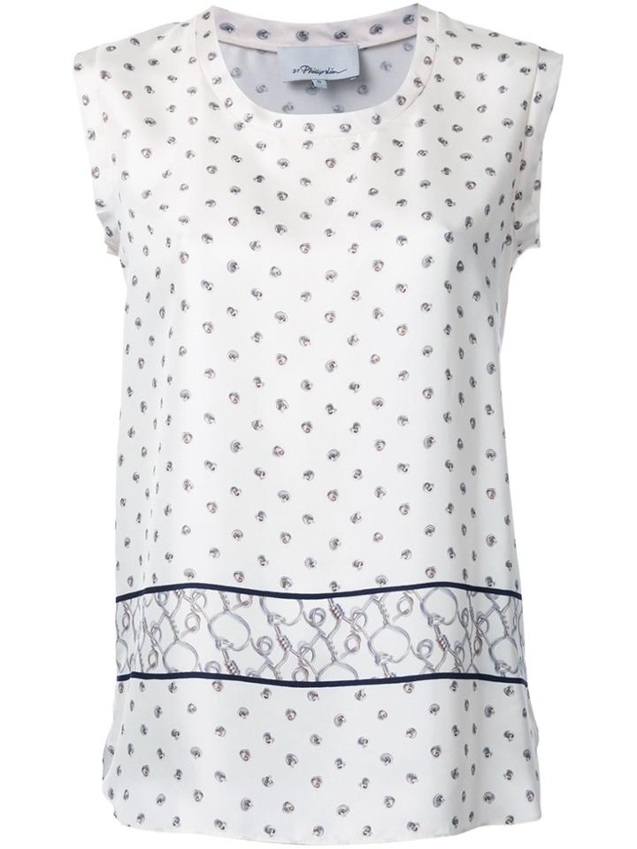 3.1 Phillip Lim Printed Satin Tank Top - White