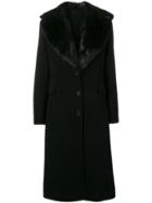 Ermanno Scervino Coypu Fur Trim Coat - Black