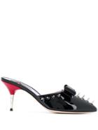 Gucci Mid-heel Patent Leather Mules - Black