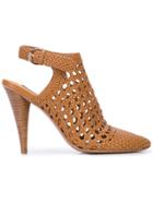 Veronica Beard Livia Crochet Design Sandals - Brown