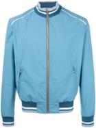 Maison Margiela Contrast Collar Bomber Jacket, Men's, Size: 50, Blue, Polyester/polyamide/polyester