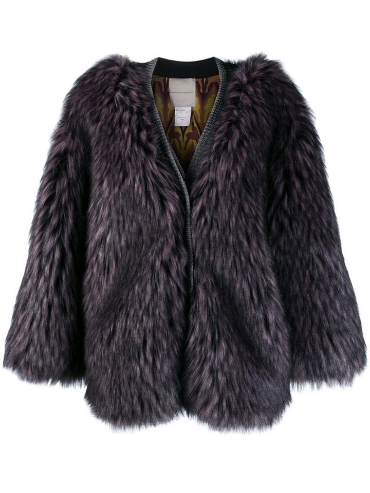 Marco De Vincenzo Faux Fur Coat - Pink