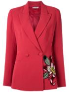 Martha Medeiros - Embroidered Blazer - Women - Acetate/viscose - 42, Red, Acetate/viscose