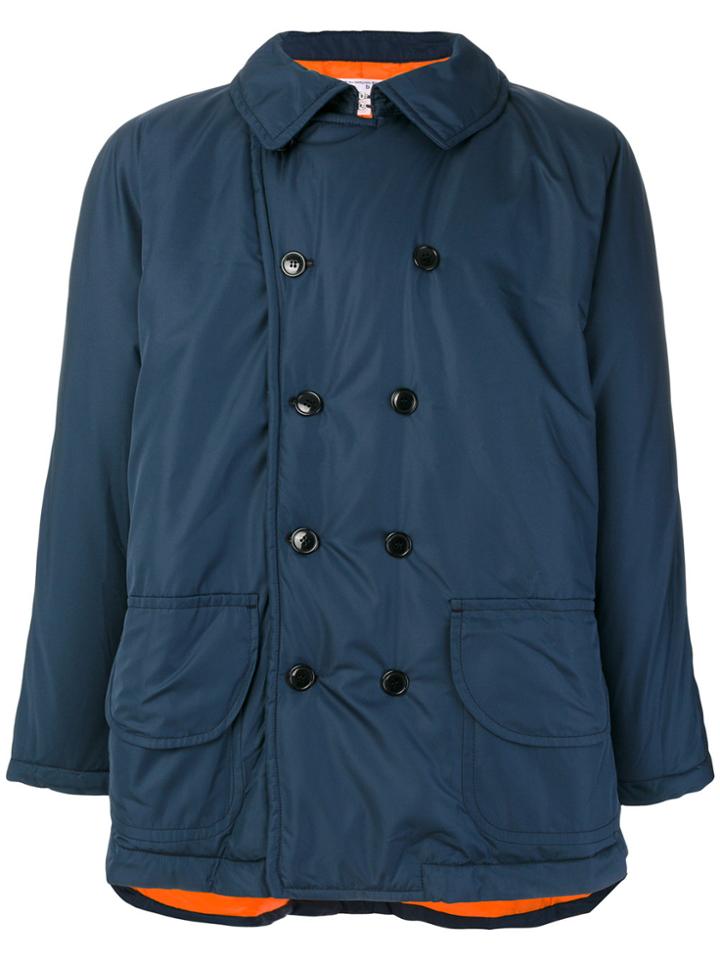 Comme Des Garçons Shirt Boys Metallic Sheen Coat - Blue
