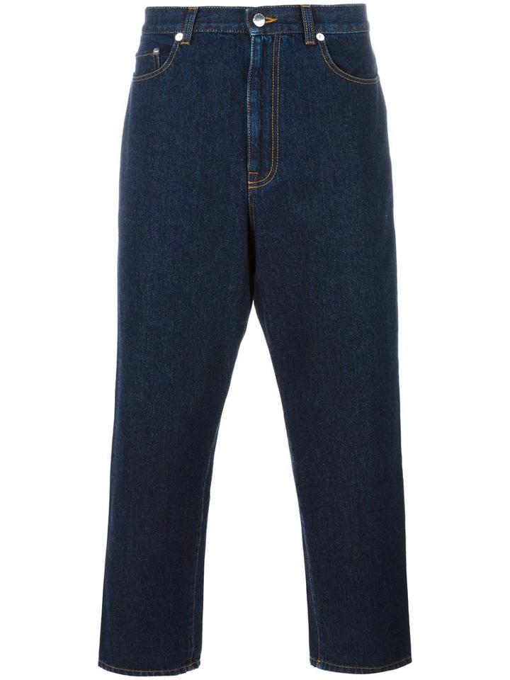 Christopher Kane Drop-crotch Jeans, Men's, Size: 34, Blue, Cotton