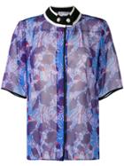 Carven Band Collar Floral Print Shirt - Pink & Purple