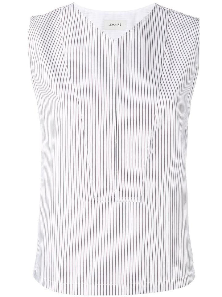 Lemaire - Striped Sleeveless Blouse - Women - Cotton - 36, White, Cotton